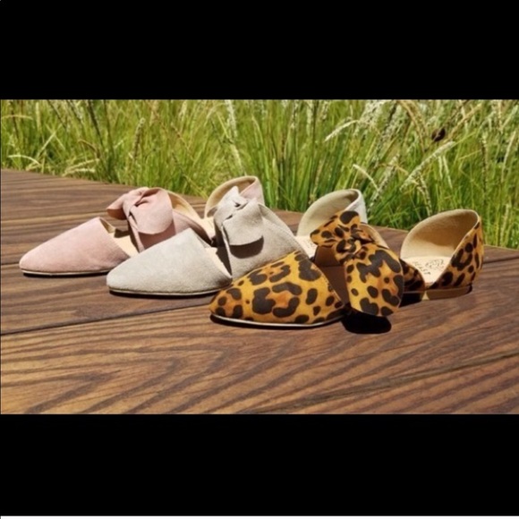 Taupe Bow Tie Flat Shoes - Picture 3 of 3